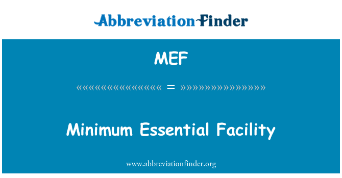 MEF: Minimum gerekli tesisi