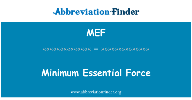 MEF: Minimalne bistvene sila