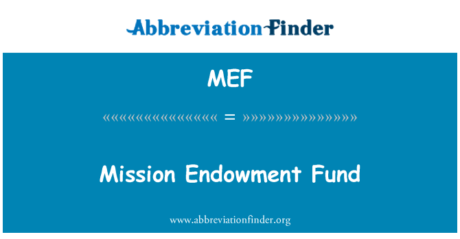 MEF: Fonds de dotation mission