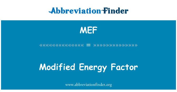 MEF: ตัวคูณปรับเปลี่ยนพลังงาน