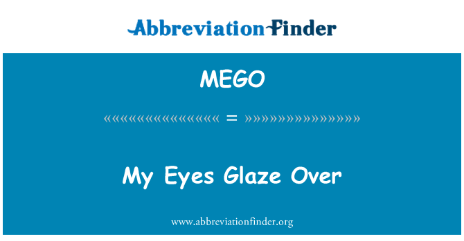 MEGO: Glaze fy llygaid dros