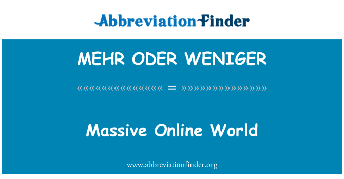 MEHR ODER WENIGER: 大规模的网络世界