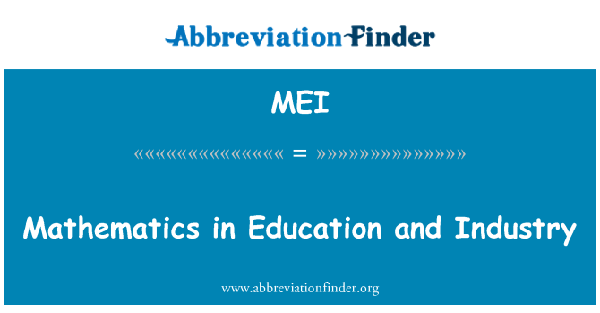 MEI: Matematika oktatás és az ipar