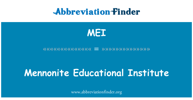 MEI: Institut Pendidikan Mennonite