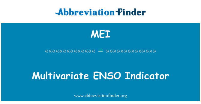 MEI: Multivariate ENSO Indicator