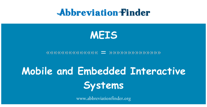 MEIS: Móveis e sistemas embarcados interativos
