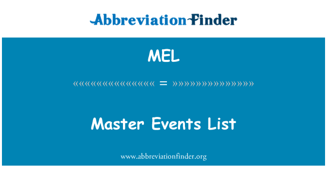 MEL: Daftar peristiwa Master