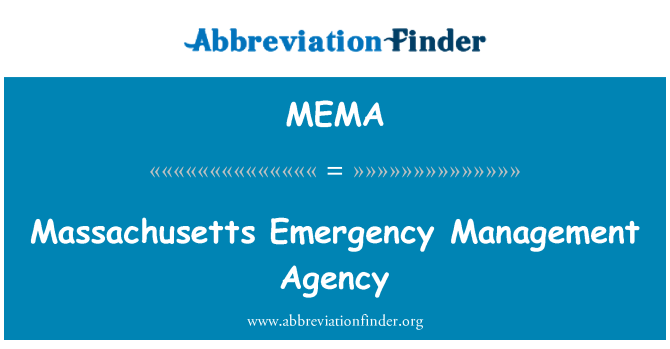 MEMA: Massachusetts Emergency Management Agency