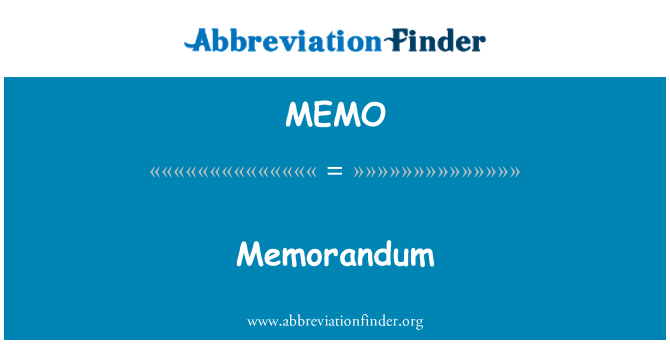 MEMO: Memorandum
