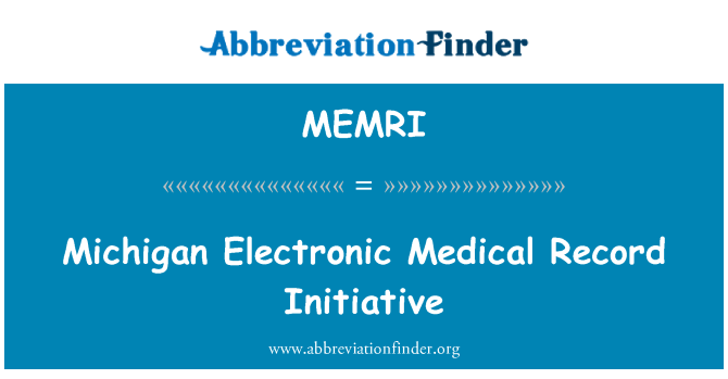 MEMRI: Michigan iniciativa registro médico electrónico