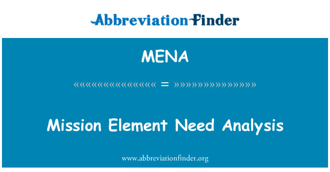 MENA: Misija Element treba analiza