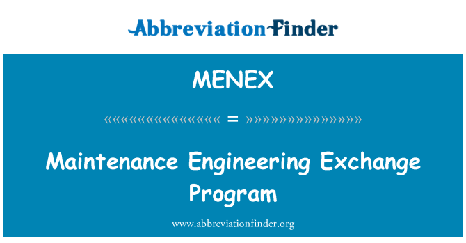MENEX: Programma di scambio ingegneria di manutenzione