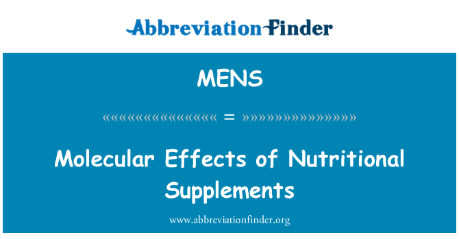 MENS: Effets moléculaires de suppléments nutritionnels