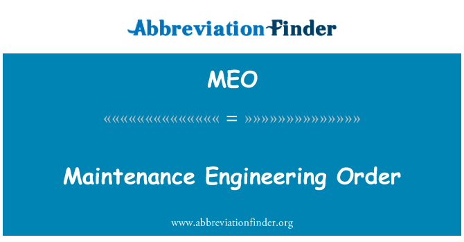 MEO: メンテナンス工学の順序