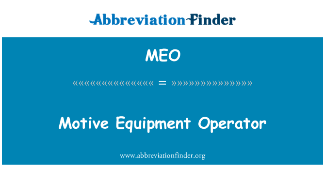 MEO: Мотив оператор оборудования