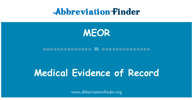 MEOR: 醫學證據的記錄
