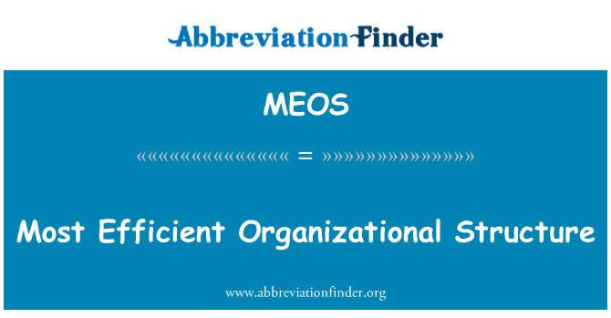 MEOS: Najbolj učinkovito organizacijsko strukturo