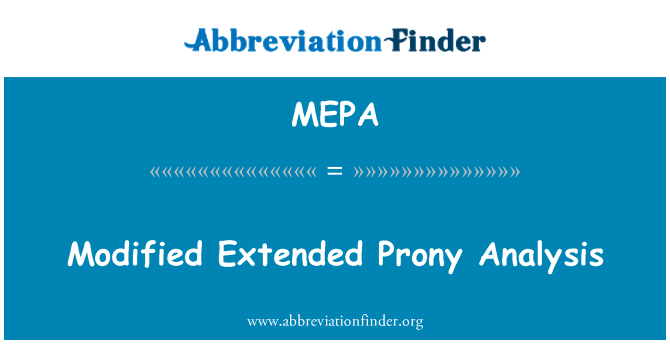 MEPA: Upravené rozšířené analýzy Prony