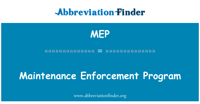 MEP: Handhaving onderhoudsprogramma