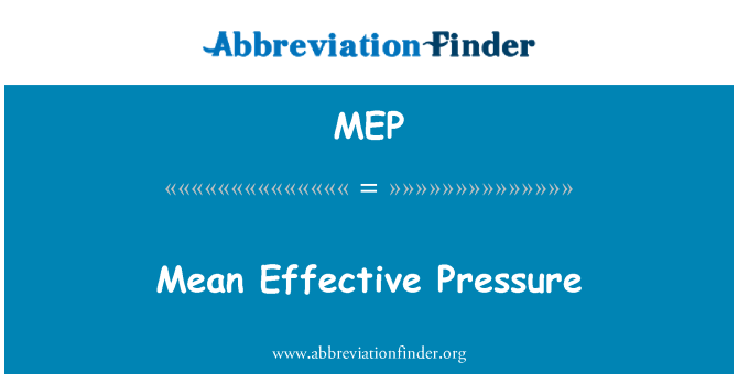 MEP: หมายถึง ความดันที่มีประสิทธิภาพ