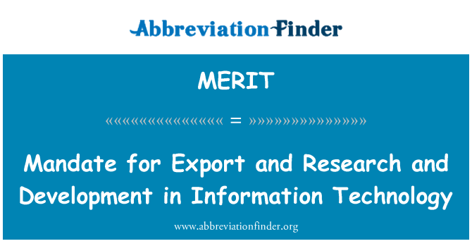MERIT: Mandat per a exportació, recerca i desenvolupament en tecnologies de la informació