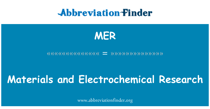 MER: Materiale şi electrochimice de cercetare