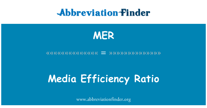 MER: Media Efficiency Ratio