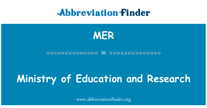 MER: 教育部和研究