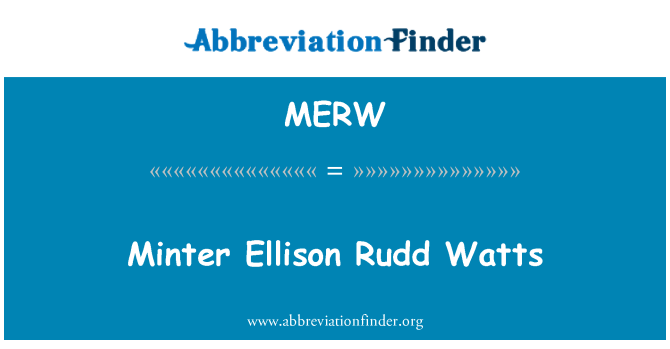 MERW: Minter Ellison Rudd Watts