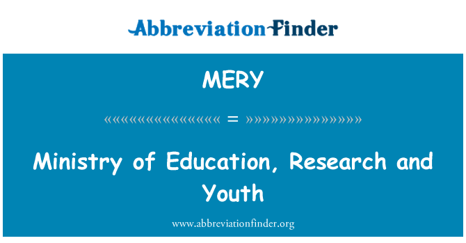MERY: משרד החינוך, המחקר ובני נוער