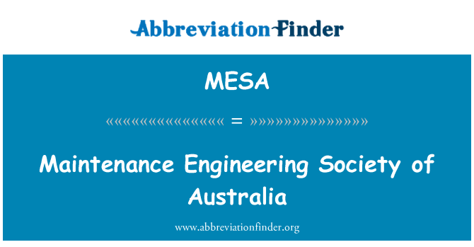 MESA: صيانة هندسة المجتمع من أستراليا