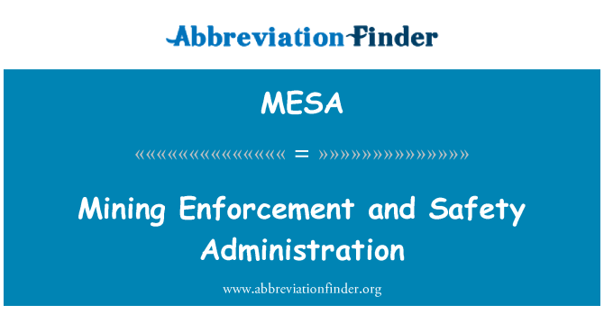 MESA: Mining Enforcement and Safety Administration