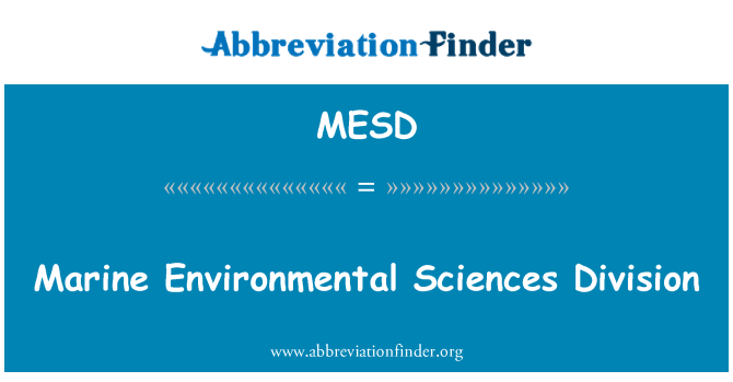 MESD: Morské environmentálne vedy divízie