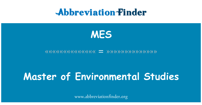 MES: ماحولیاتی تعلیم کے ماسٹر