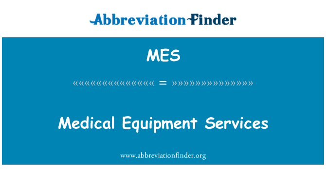 MES: 의료 장비 서비스
