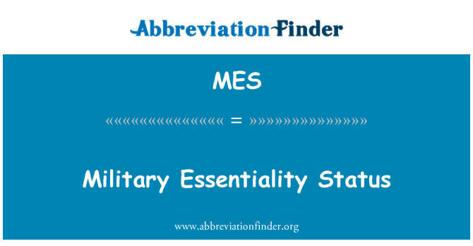 MES: L-istatus ta ' l-Essentiality militari