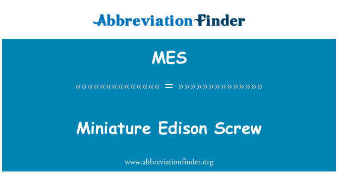MES: Miniature Edison Screw