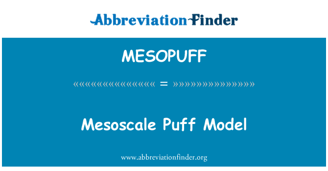 MESOPUFF: Modèle méso-échelle Puff