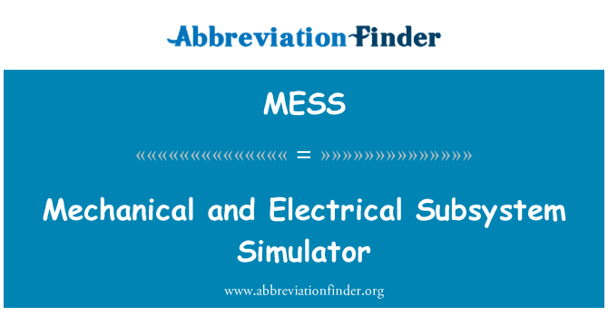 MESS: Mechanical and Electrical Subsystem Simulator