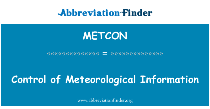METCON: Rheoli gwybodaeth meteorolegol