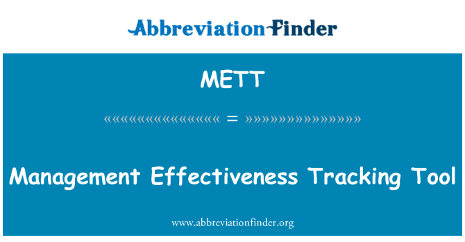 METT: Management Effectiveness Tracking Tool