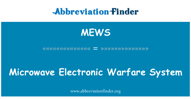 MEWS: ไมโครเวฟระบบสงครามอิเล็กทรอนิกส์