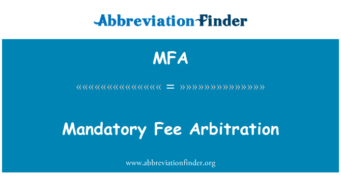 MFA: Suplement obligatori arbitral