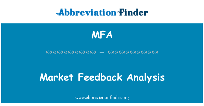 MFA: Analize trga povratne informacije