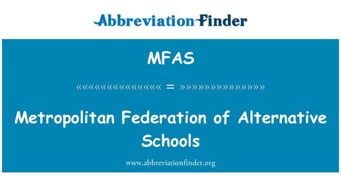 MFAS: Metropolitan Federatie van alternatief scholen