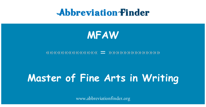 MFAW: Master of Fine Arts, írásban