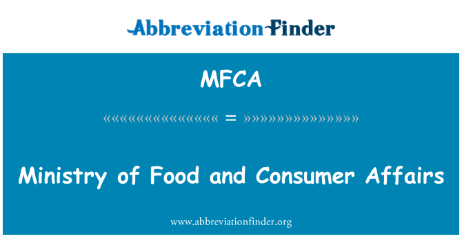 MFCA: Ministère de l'alimentation et de consommation