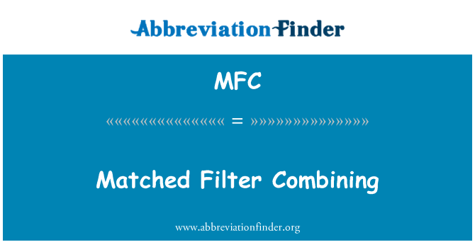 MFC: Izravnane Filter, ki združuje