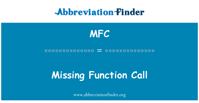 MFC: Missing Function Call