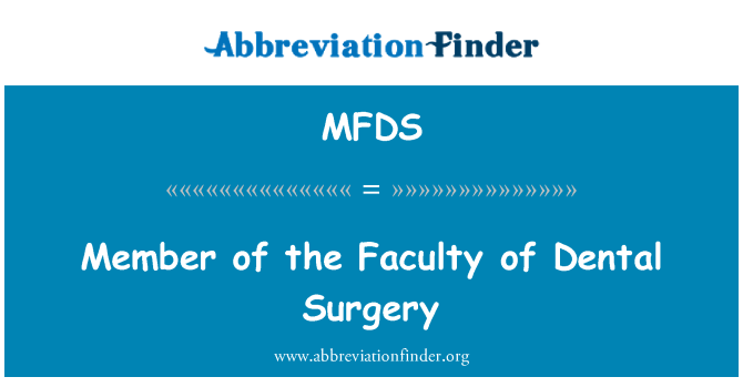 MFDS: Diş cerrahi öğretim üyesi